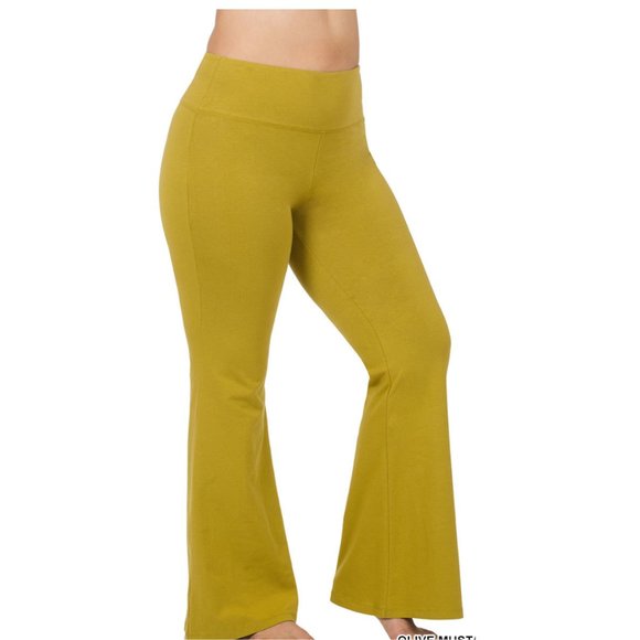 Zenana Outfitters Pants - PLUS HIGH-WAIST YOGA FLARE PANTS